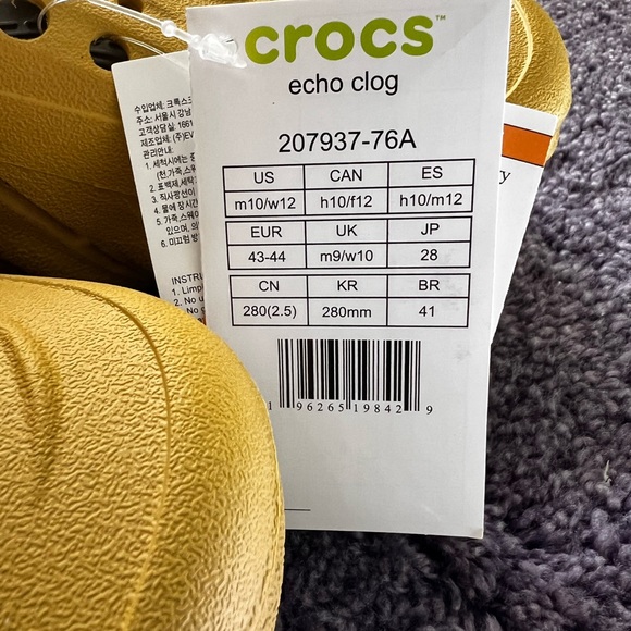 CROCS Men 10/Women 12-Echo collection for comfort ,look-Bold-Sport inspiration main image 7